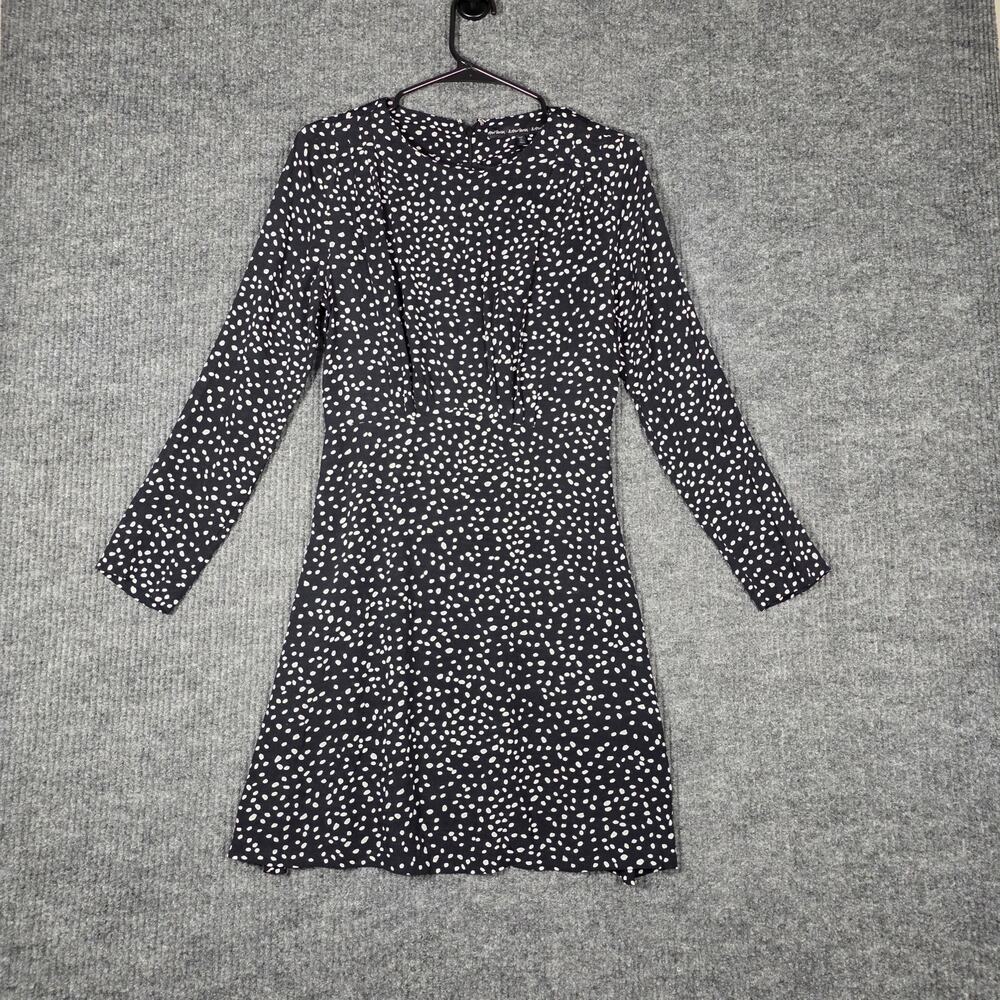 & Other Stories Black Polka Dot Fit Flare Mini Dress Long Sleeve 6
